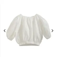 Fit more Yurinaコラボ バックリボンショート丈ジャガードトップスのサムネイル