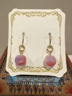 ピアス　⭐︎空⭐︎ オーロラ色ガラス　ハンドメイド