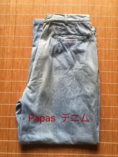 Papas デニム パンツ ストレート　2プリーツ　86cmのサムネイル