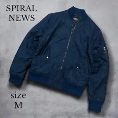 【SPIRAL NEWS 】ネイビー MA-1ジャケット M