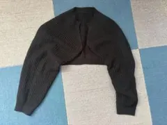 ブラック クロップドカーディガン 長袖