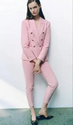 ZARA ピンク セットアップ ダブルジャケット 美品