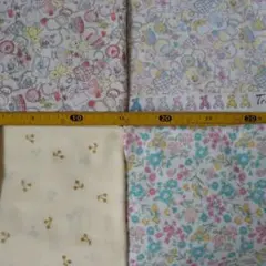 ダブルガーゼ　KOKKA　テディベア柄 コスモテキスタイル他　合計約2.5m