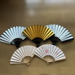 舞扇子 5本セット 金銀 扇 日本舞踊 稽古用のサムネイル