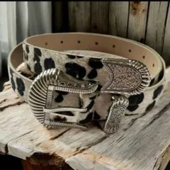 ウエスタンベルト スタッツベルト ヒョウ柄 レオパード y2k 韓国 ストリート