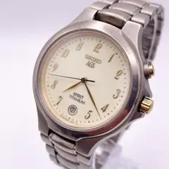 美品 不動品 SEIKO AGS スピリット メンズ 腕時計 デイト チタニウム