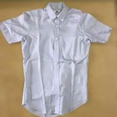 UNIQLO 半袖シャツ S ライトブルー ボタンダウン