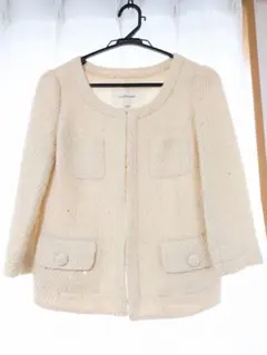 【JILLSTUART 】ノーカラーツイードジャケット Mサイズのサムネイル