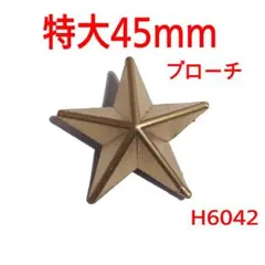 H6042【新品】五芒星 特大45mm ブローチ ゴールド 星型 バッチ