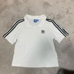 美品 adidas originals ホワイト 半袖 ワッフルポロシャツ L