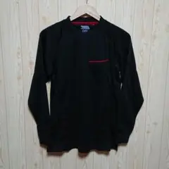 寅壱 クルーネック 赤耳 長袖 Tシャツ 黒 M TORA