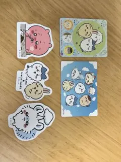 ちいかわ シールステッカー、カードセット うさぎ、ハチワレ、モモンガ