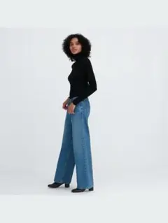 【完売品】UNIQLO ユニクロ バギージーンズ 26 ブルー 美品 デニム