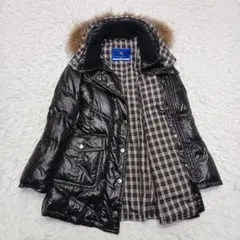 ✨美品✨バーバリーブルーレーベル　ダウンコート　ブラック　ノバチェック　38