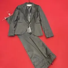 【美品】PROPORTION ストライプ パンツスーツ 黒のサムネイル