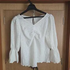 natural couture 長袖 ブラウス ホワイト Fのサムネイル