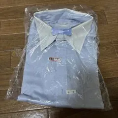 SHIRT FACTORY 水色ドット柄　半袖シャツ　メンズ　クリーニング済