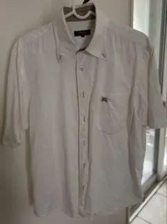 春夏　BURBERRY BLACK LABEL 半袖シャツ サイズ3(L) 白