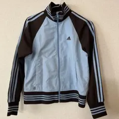 adidas アディダス トラックジャケット 水色 茶色