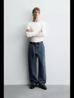 ZARA デニム チノパンツ 新品 ワイドストレート