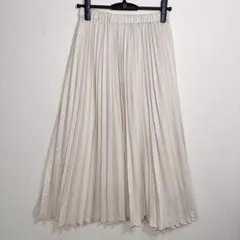 【美品】　SIMPLICITEシンプリシテェ【プリーツスカート 】ホワイト系