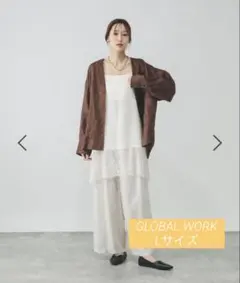 【新品未使用】 GLOBAL WORK サテンレースキャミチュニック Lサイズのサムネイル