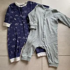H&M 水玉　UNIQLO ブルー　ロンパース2枚set