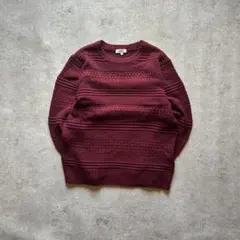 00s Y2K ニット プルオーバー ボルドー ノームコア アメカジ 古着