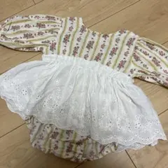 cottori ロンパース 70cm 花柄刺繍 コトリベビー服 女の子イエロー