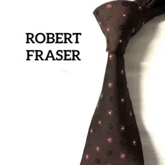 ROBERT FRASER ロバートフレーザー　ネクタイ花柄　ドット　ブラウン系のサムネイル
