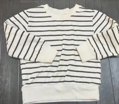 ボーダー 長袖　トレーナー　裏起毛