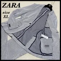 【極美品✨タグ付き】ZARA シアサッカー セットアップ ストライプ XL