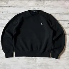 た*ぃ様 ポロラルフローレン ワンポイント刺繍 スウェット 黒 L カンボジア製