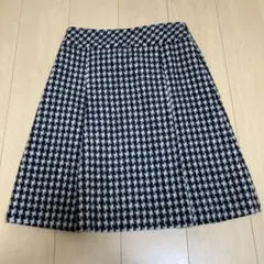 美品　UNTITLED 千鳥格子柄プリーツスカート サイズ2 毛90％