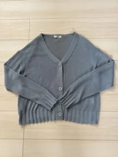 studio CLIP くすみブルーサマーニットカーディガン Lサイズ