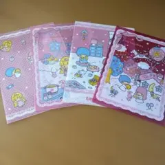 希少✨キキララ　コラボ　限定　クリアファイル4枚セット　サンリオ　レトロ　廃盤のサムネイル