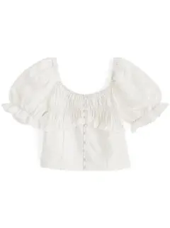 【 新品・未使用】GRL トップス 袖2Wayショート丈ブラウス