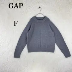 【ギャップ】長袖ニット ラウンドネック シンプル F グレー コットン混