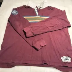 Eddie Bauer XL ラガーシャツ バーガンディ