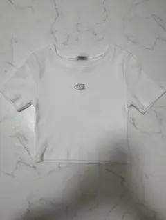 【INGNI】　ホワイトメタルプリントリブTシャツ　Mサイズ　未使用に近い