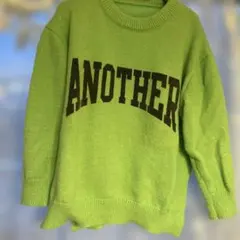 ライムグリーン ANOTHER プリント セーター 60