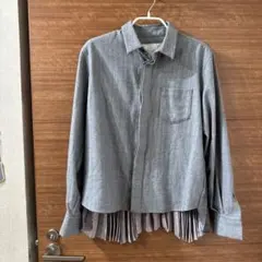 sacai バックプリーツ シャツ 長袖 グレーのサムネイル