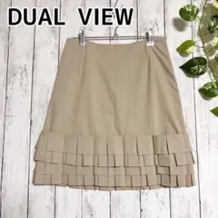 【DUAL VIEW】ベージュ フリル 台形 ミニスカート レディース シンプルのサムネイル