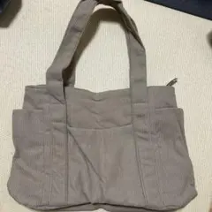 コーデュロイ ベージュ トートバッグ