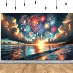 2026 カウントダウン　花火　タペストリー 背景布 インテリア 幻想　イベント