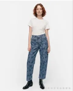 Marimekko Unikko デニムパンツ　バレル　サイズ27のサムネイル