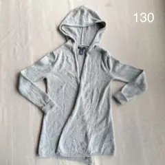 GAP kids 130 グレー　フード付ニットカーディガン