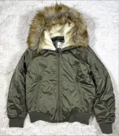 Y2K カーキー ミリタリージャケット ファーアウター ショート丈 短丈