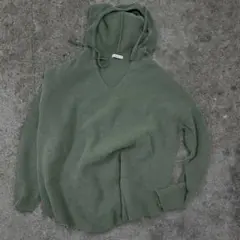 JEANASIS フードニット グリーン Fサイズ ゆるめ　プルオーバー　ニット