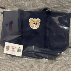 【新品】フェイラー　オールドテディ　ワッペントートバッグ　ネイビー　小さいサイズ